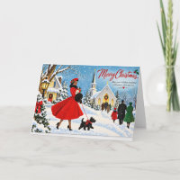 Vintage-Weihnachtskarte für Afroamerikaner