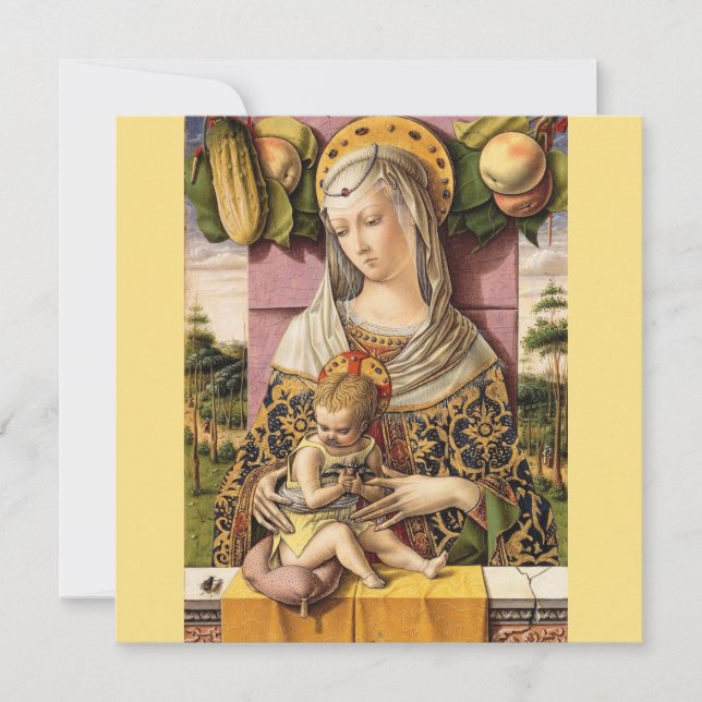 Vintage Weihnachtskarte für Madonna und Kind Dankeskarte (Vorderseite)