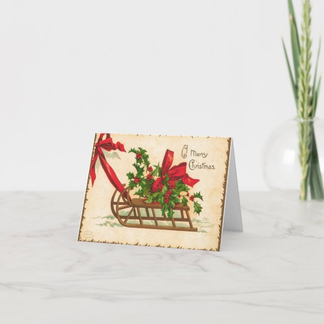 Vintage Weihnachtskarte Karte (Vorderseite)