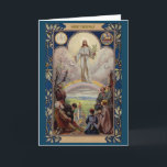 Vintage Weihnachtskarte Karte<br><div class="desc">Retro / Vintage Religious Christmas greeting card. Victorious Risen Lord. Merry Christmas.</div>