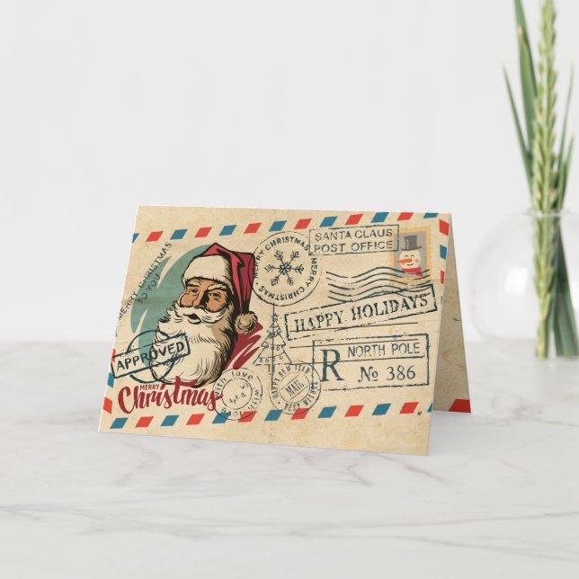 Vintage Weihnachtskarte Karte (Vorderseite)
