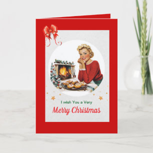 Vintage-Weihnachtskarte mit Keksen Feiertagskarte