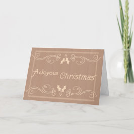 Vintage Weihnachtskarte Pink und Kraft Feiertagskarte