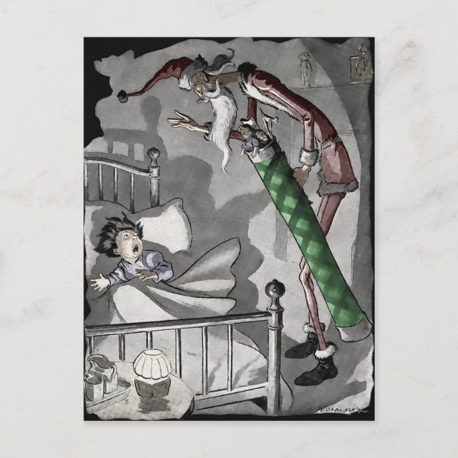 Vintage Weihnachtskarte Postkarte (Vorderseite)