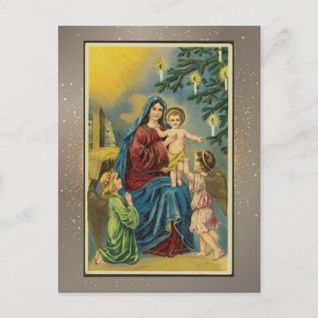 Vintage Weihnachtskarte Postkarte (Vorderseite)