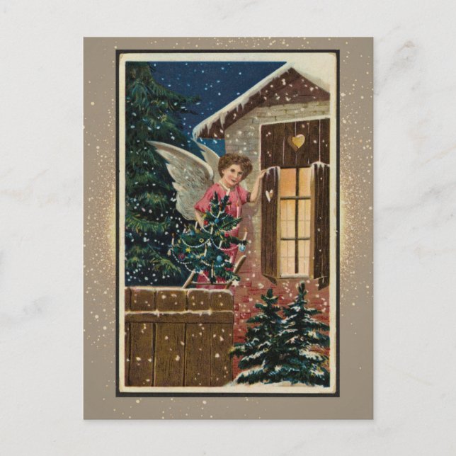 Vintage Weihnachtskarte Postkarte (Vorderseite)