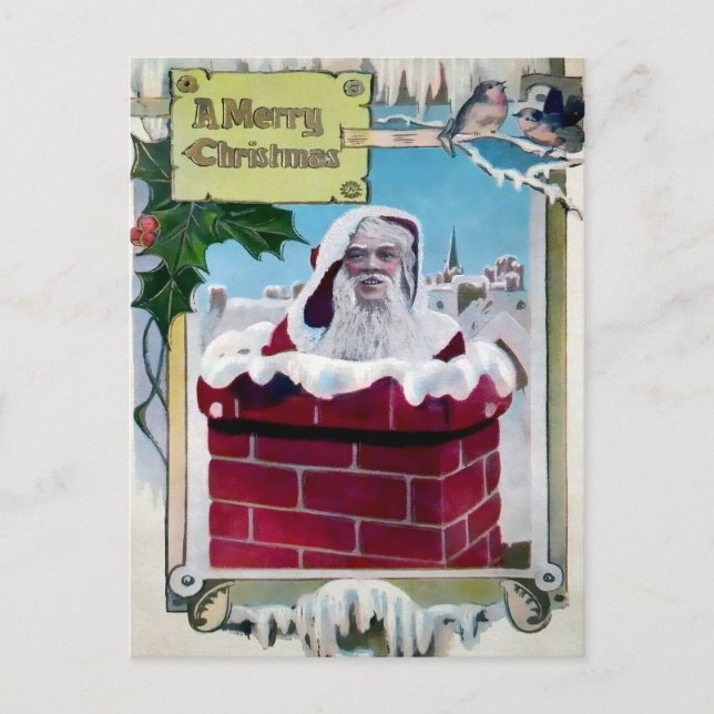 Vintage Weihnachtskarte Postkarte (Vorderseite)