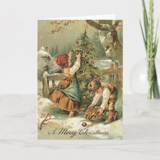 Vintage Weihnachtskarte - sehr süße Karte