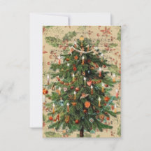 Vintage Weihnachtskarte Tree