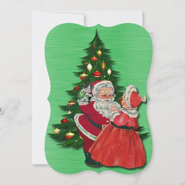 Vintage Weihnachtskarte und Weihnachtsfreunde Ankündigung (Vorderseite)