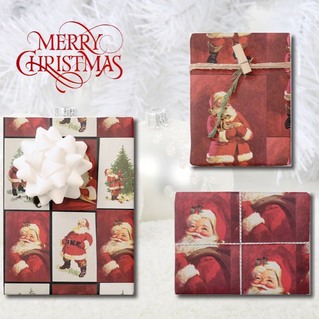 Vintage Weihnachtskarten aus den 1970er Jahren Geschenkpapier Set (Von Creator hochgeladen)