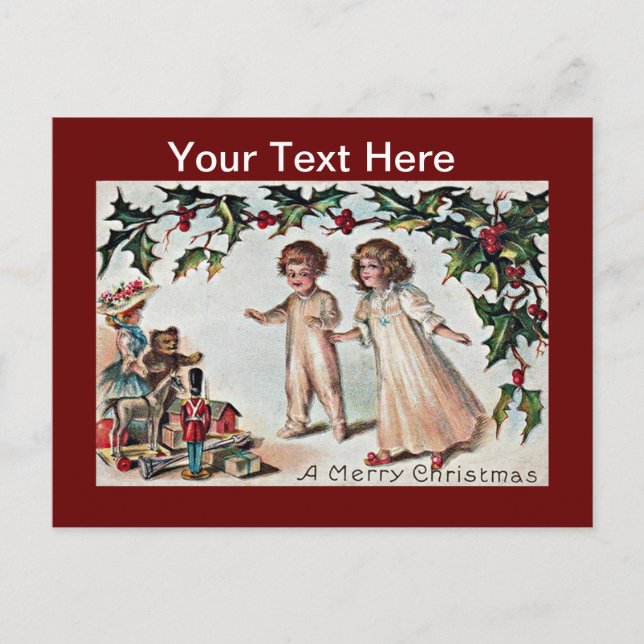 Vintage Weihnachtskarten Feiertagspostkarte (Vorderseite)