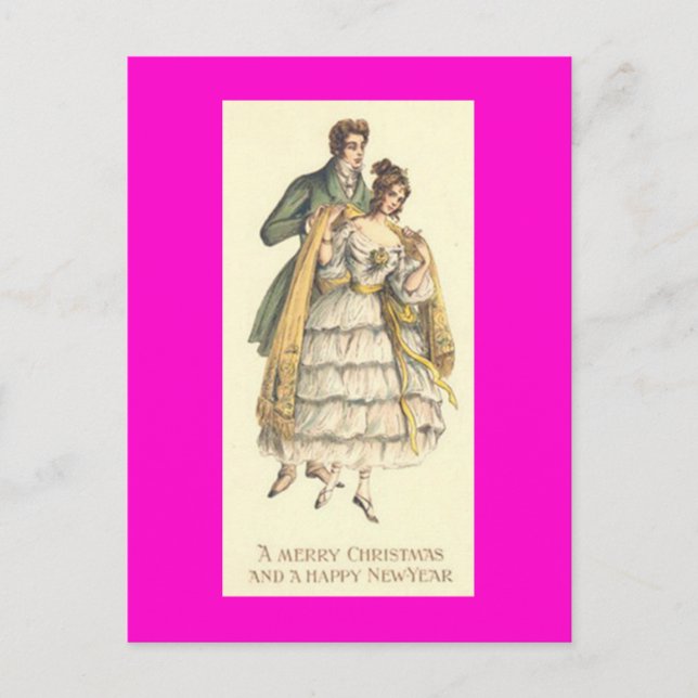 Vintage Weihnachtskarten Feiertagspostkarte (Vorderseite)