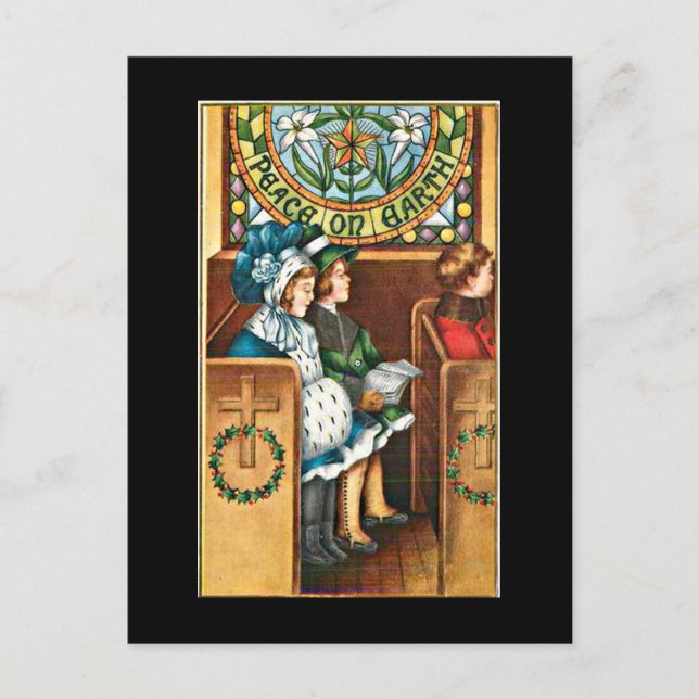 Vintage Weihnachtskarten Feiertagspostkarte (Vorderseite)