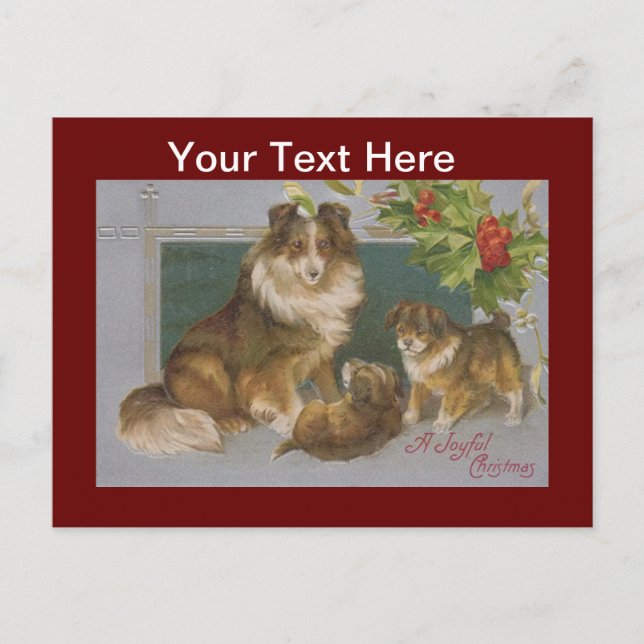 Vintage Weihnachtskarten Feiertagspostkarte (Vorderseite)