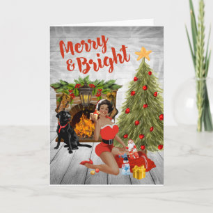 Vintage-Weihnachtskarten für Afroamerikaner Karte