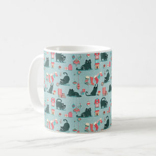 Vintage-Weihnachtskatzen Kaffeetasse