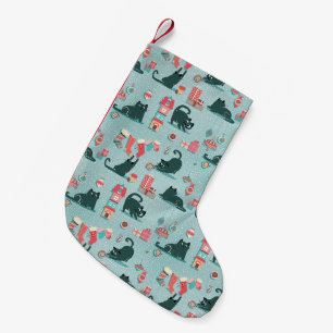 Vintage-Weihnachtskatzen Kleiner Weihnachtsstrumpf