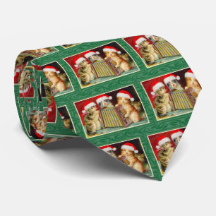 Vintage-Weihnachtskatzen Krawatte