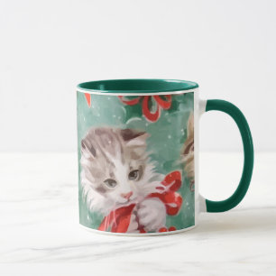 Vintage Weihnachtskatzen Tasse