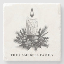 Vintage-Weihnachtskerzen-Familienname