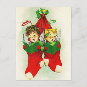 Vintage Weihnachtskinder Weihnachtspostkarte Feiertagspostkarte