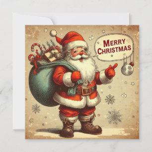 Vintage Weihnachtsklausel Feiertagskarte