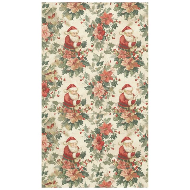 Vintage Weihnachtsklausel Tischdecke (Vorderseite)