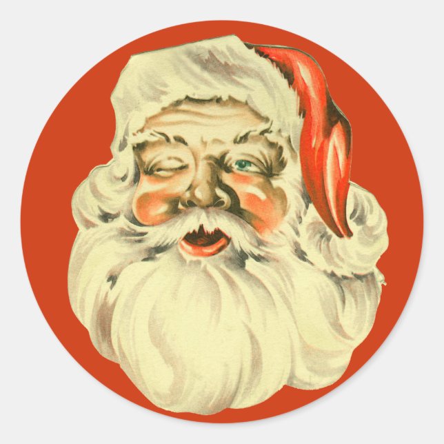 Vintage Weihnachtskleber Runder Aufkleber (Vorderseite)