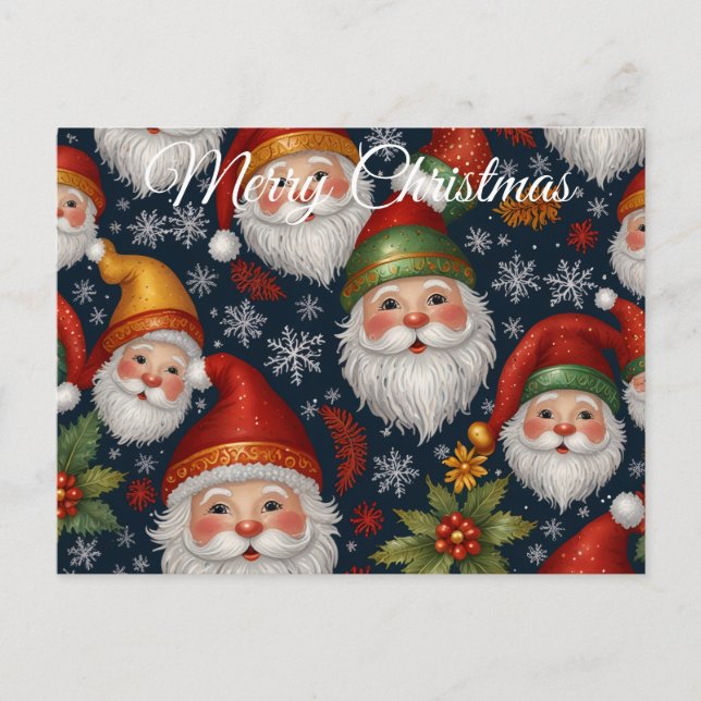 Vintage Weihnachtskollektion Feiertagspostkarte (Vorderseite)