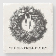Vintage-Weihnachtskranz Familienname