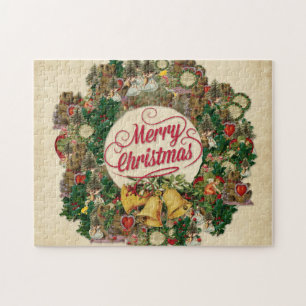 Vintage-Weihnachtskranz (Frohe Weihnachten)