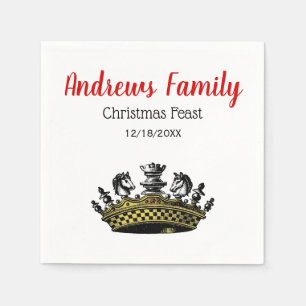 Vintage Weihnachtskrone mit Schachfarbe Serviette