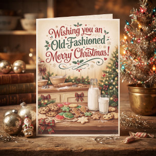 Vintage-Weihnachtsküche Feiertage Retro-Backen Karte