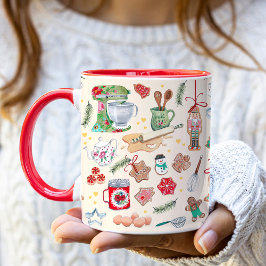 Vintage Weihnachtskuchen Küche Tasse