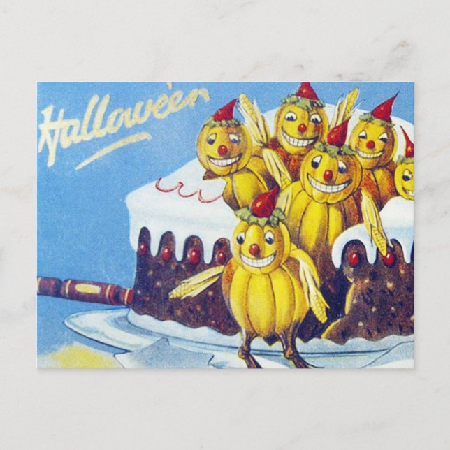 Vintage Weihnachtskuchen Postkarte (Vorderseite)