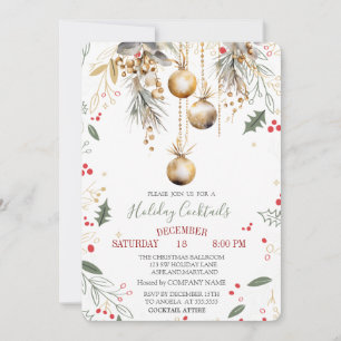 Vintage Weihnachtskugeln Holly Berry Company Weihn Einladung