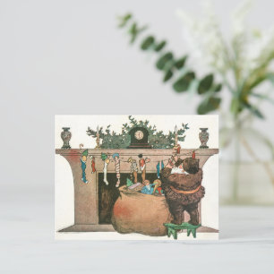 Vintage Weihnachtskunst Feiertagspostkarte