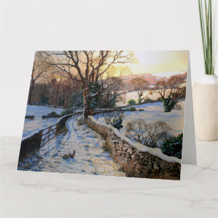 Vintage Weihnachtslandschaft Karte
