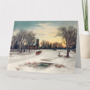Vintage Weihnachtslandschaft Karte