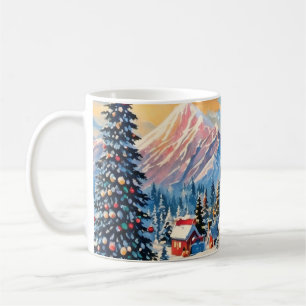 vintage Weihnachtslandschaft Tasse