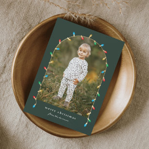 Vintage Weihnachtslichter Foto Torbogen Feiertagskarte