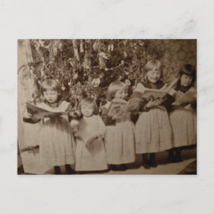 Vintage-Weihnachtslied-Stereobildkarte Feiertagspostkarte