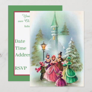 Vintage Weihnachtslieder hinzufügen Party Einladung