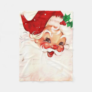 Vintage Weihnachtsmann 4 Fleecedecke
