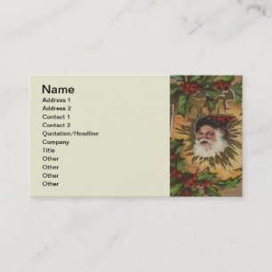 Vintage Weihnachtsmann Antik Stechpalme Weihnachte Visitenkarte