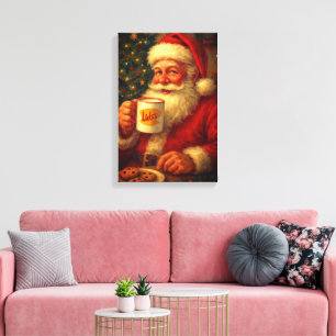 Vintage-Weihnachtsmann auf gestreckter Leinwand