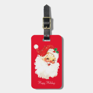 Vintage-Weihnachtsmann auf Rot Gepäckanhänger