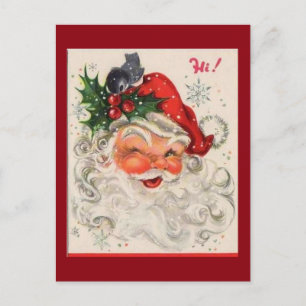 Vintage Weihnachtsmann Feiertagspostkarte