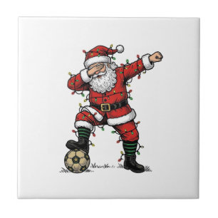 Vintage Weihnachtsmann Fußball Weihnachten Sportsh Fliese